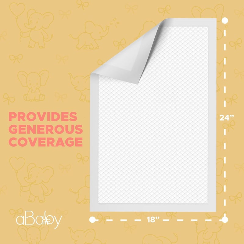 ABABY REFRESH Disposable Changing Pads for Baby (50 Pack) Super Soft and Ultra Absorbent Baby Changing Pad - Leak Proof Diaper Changing Pads for Stress-Free Baby Diaper Changes - White - Image 3